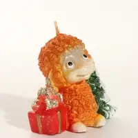 Свеча новогодняя "Овечка с ёлочкой" 7,5х5,5х7,5 см, огненный