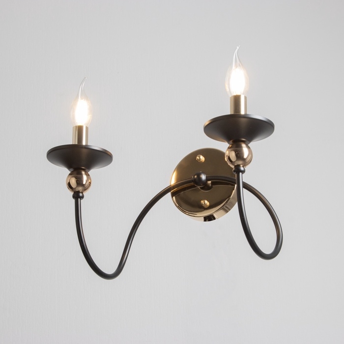 Бра Бра "Милано" 2хЕ14 40Вт черно-золотой 36х26х24 см