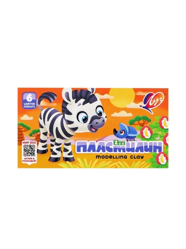 Пластилин &laquo;Луч. ZOO&raquo;, 6 цветов, 90 г