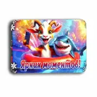 Магнит новогодний набор 6 шт. 2027 &laquo;Счастья!&raquo; 4.5&times;6.3 см