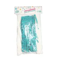 Занавес - дождик для фотозоны со звёздами, р. 200&times;100 см, голубой