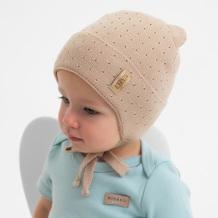 Шапка детская MINAKU, р-р 44-46, цвет бежевый Шапка детская MINAKU, р-р 44-46, цвет бежевый