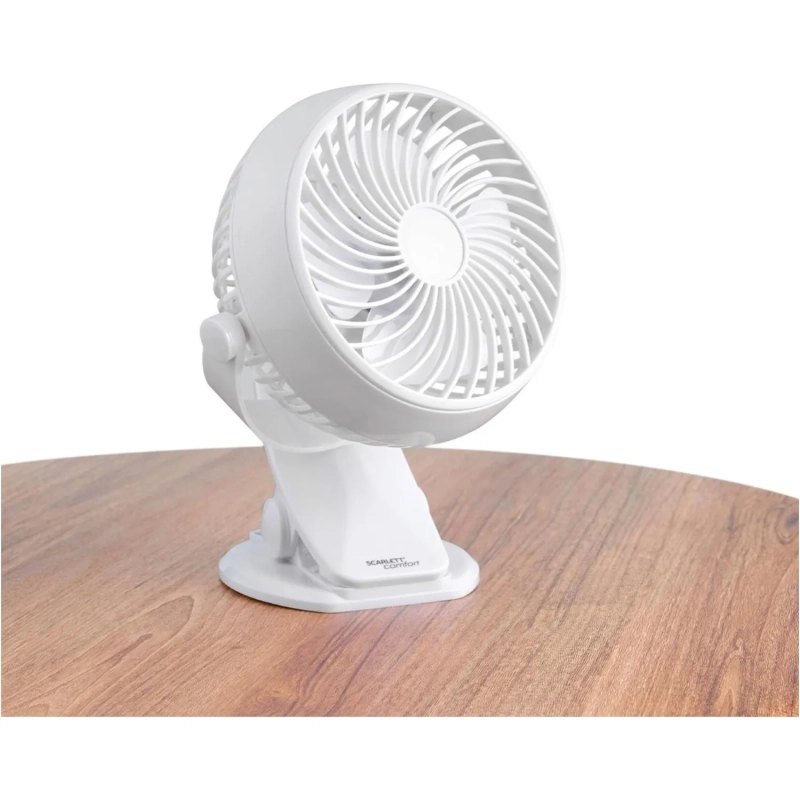 Вентилятор SCARLETT SC-DF111S98, 3.2Вт, 10см, USB, настольный, белый