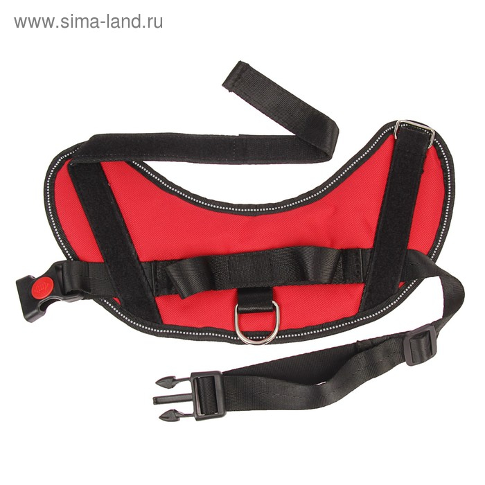 Шлейка К9 мягкая светоотражающая, размер M, ОГ 55-65 см, вес 11-20 кг, красная Шлейка К9 мягкая светоотражающая, размер M, ОГ 55-65 см, вес 11-20 кг, красная
