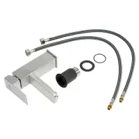 Смеситель для раковины ZEIN Z2942, картридж 40 мм, короткий излив, нерж сталь, сатин