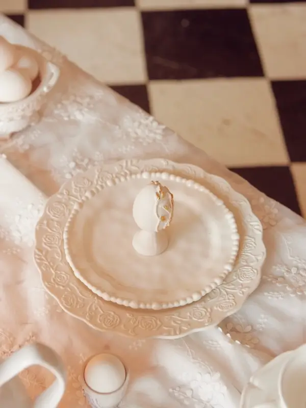 Тарелка Garden rose, d=26 см, фарфор, белая