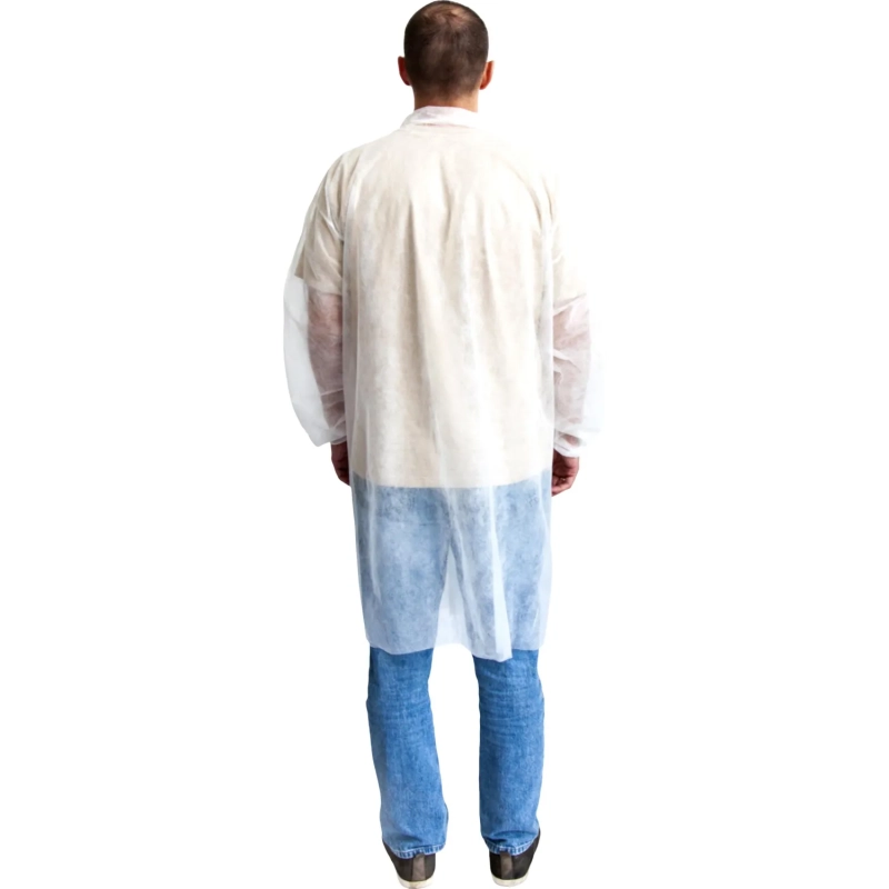 Халат н/с процед, рук.рез, на липуч, XXL, пл 25, белый, 10 шт/уп