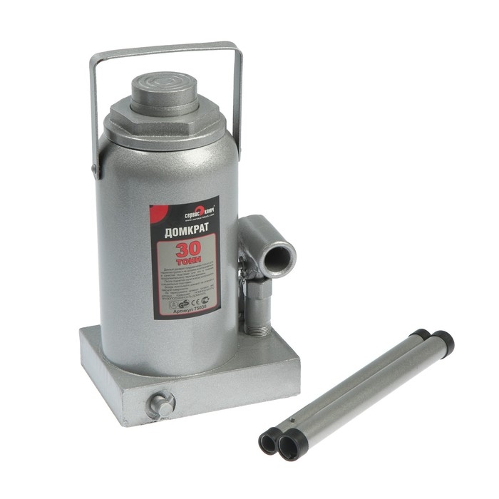 Домкрат гидравлический бутылочный  Домкрат гидравлический бутылочный "СЕРВИС КЛЮЧ" 75030, 30 т, 285-465 мм
