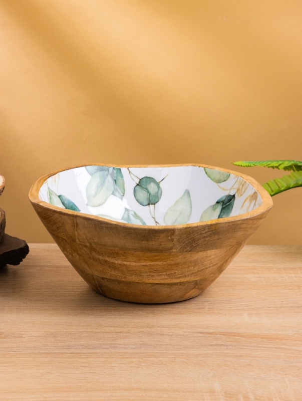 Салатник "Листья" дерево манго 23х23х10,5 см