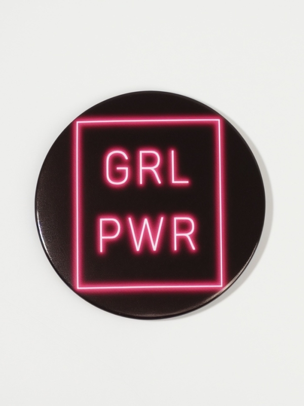 Зеркало карманное «GRL PWR», d = 7,5 см, PVC - коробка, цвет чёрный