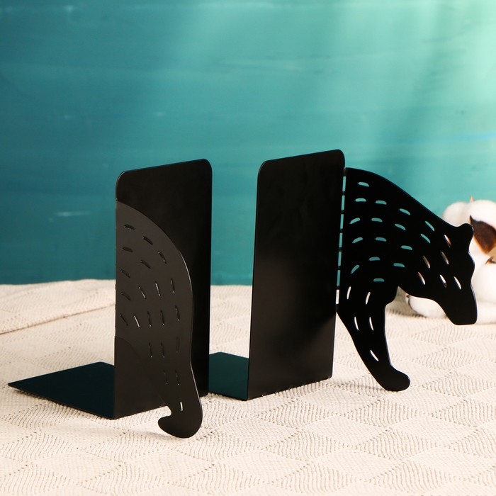 Держатель-подставка для книг  Держатель-подставка для книг "Медведь" набор 2шт, черный