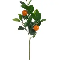 Цветы искусственные "Ветка мандарина" d-3,5 см 44 см, оранжевый