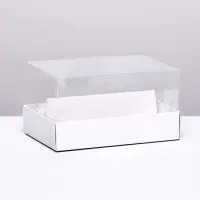 Кондитерская коробка складная под 2 эклера, белая, 9×13.5×7 см