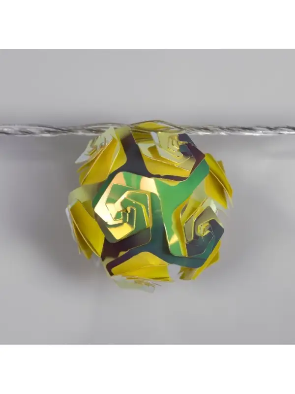 Гирлянда &laquo;Нить&raquo; 4.5 м с насадками &laquo;Цветочные шары&raquo;, IP20, прозрачная нить, 15 LED, свечение тёплое белое, 220 В