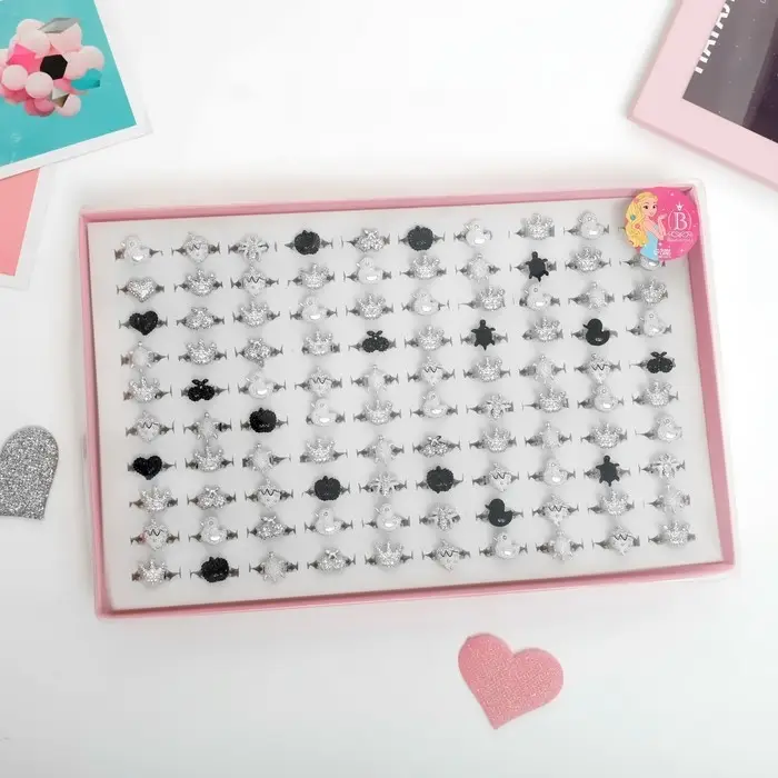 Кольцо «Выбражулька» металлик, форма МИКС, серебристо-чёрное