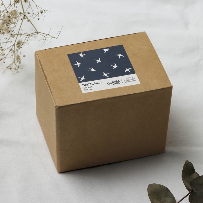 Кружка белая керамическая «Ласточка», 300 мл Кружка белая керамическая «Ласточка», 300 мл