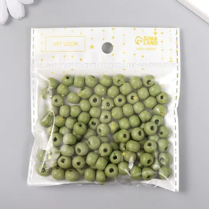 Бусины для творчества дерево Бусины для творчества дерево "Зелёное яблоко" d-0,8 см, набор 20 гр