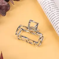 Крабик для волос &laquo;Сабина&raquo;, прямой, 4 см, серебристый