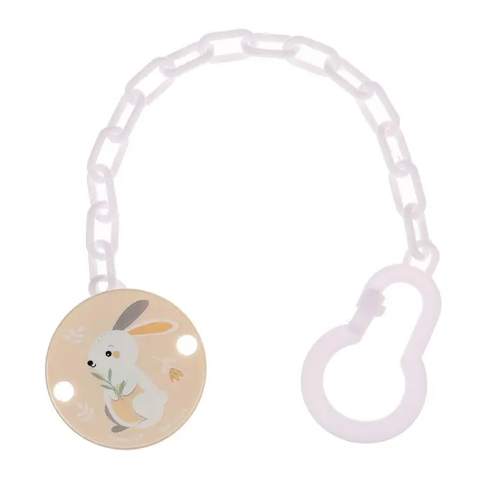 Держатель для соски - пустышки на цепочке «Зайка» Держатель для соски - пустышки на цепочке «Зайка»