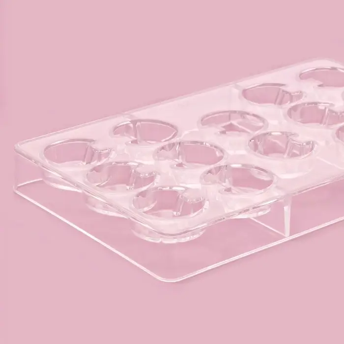 Форма для конфет и шоколада &laquo;Пакман&raquo;, 14 ячеек, 20&times;12&times;2.5 см, ячейка d=3 см, пластик, прозрачная