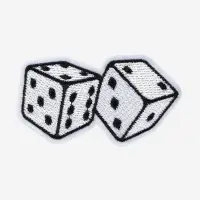Термоаппликация «Игральные кости», 7×4 см, чёрно-белая