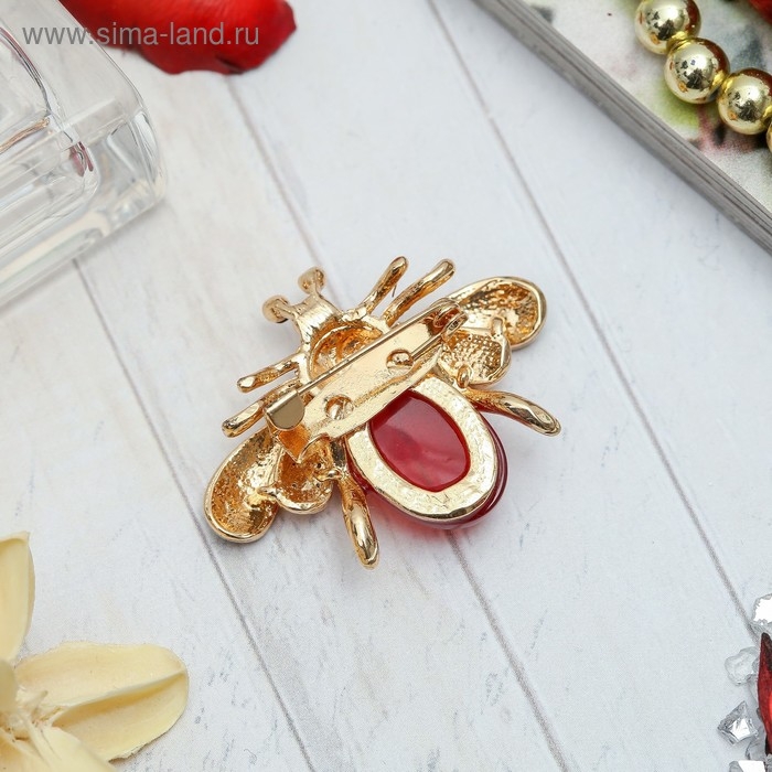 Брошь &laquo;Муха&raquo; в полете, цветная в золоте