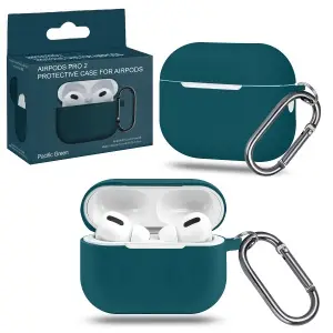 Чехол для AirPods Pro 2 с карабином №18 Pacific Green