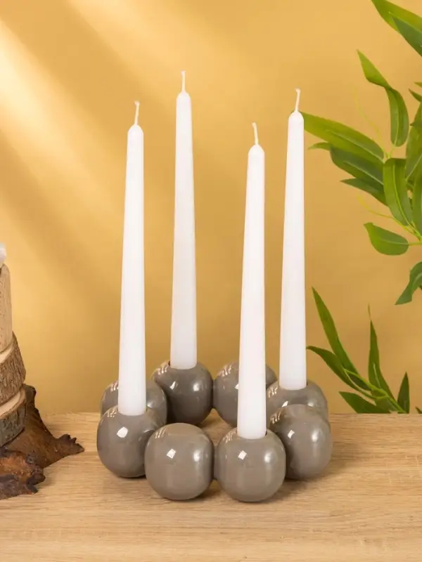 Подсвечник на 4 свечи  Подсвечник на 4 свечи "Бусы" с 8 сферами, ковентри 19х19х5,5 см