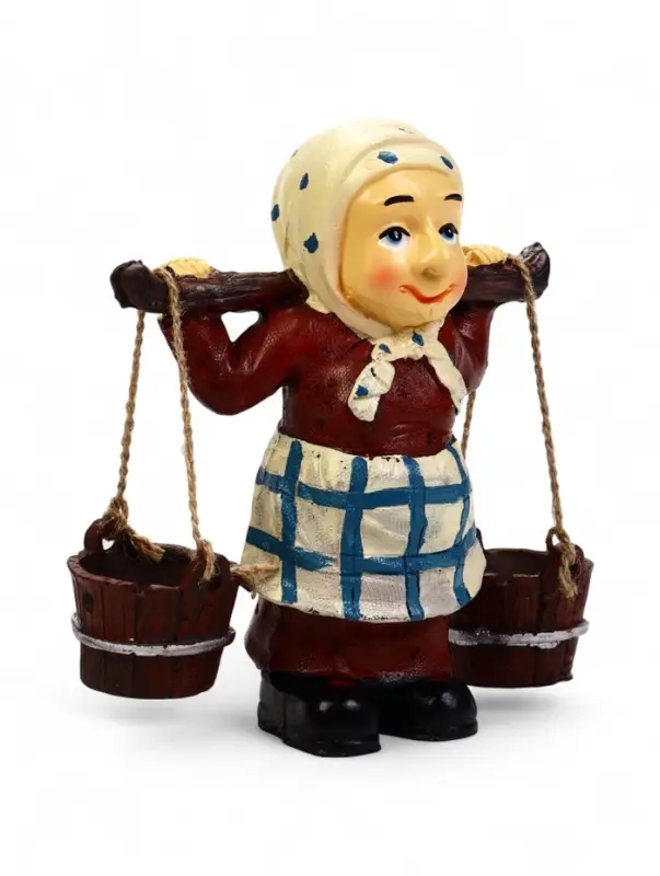 Садовая фигура из полистоуна &laquo;Бабушка с ведрами&raquo;, 20&times;7&times;19 см, Greengo