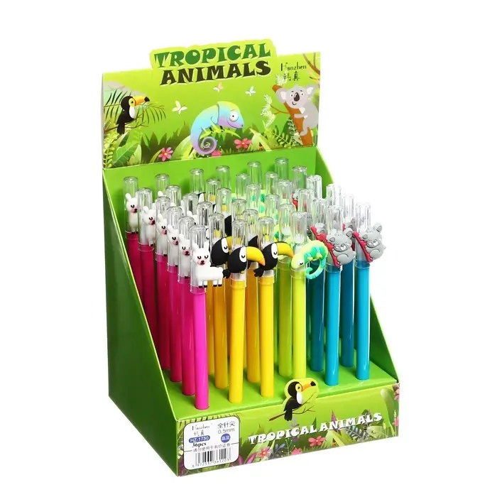 Ручка гелевая-прикол "Тропические обитатели", МИКС