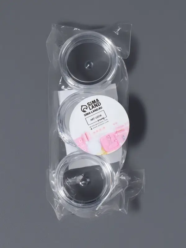 Набор баночек для мелочей, d=3×1.5 см, 5 мл, 3 шт., прозрачный