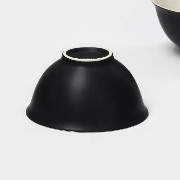 Салатники Magistro Matt black, 250 мл, 11.5&times;5.6 см, набор 2 шт., фарфор, чёрные, белые