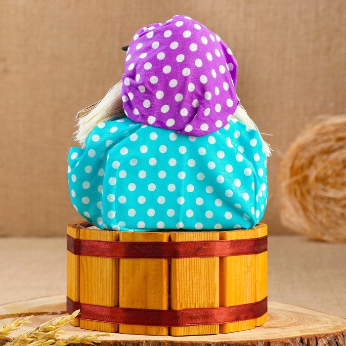 Оберег - домовой Оберег - домовой "Семён на бочке", h = 25 см, d = 19, микс