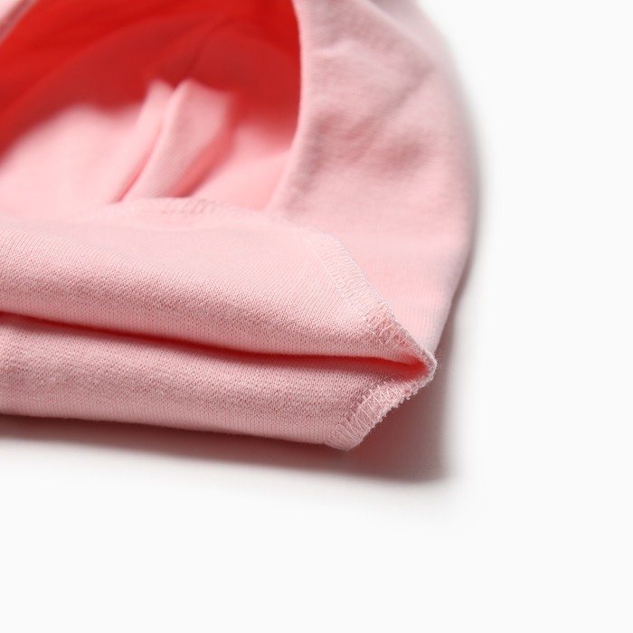 Шапка-шлем для девочки, цвет пудра, размер 42-46 Шапка-шлем для девочки, цвет пудра, размер 42-46