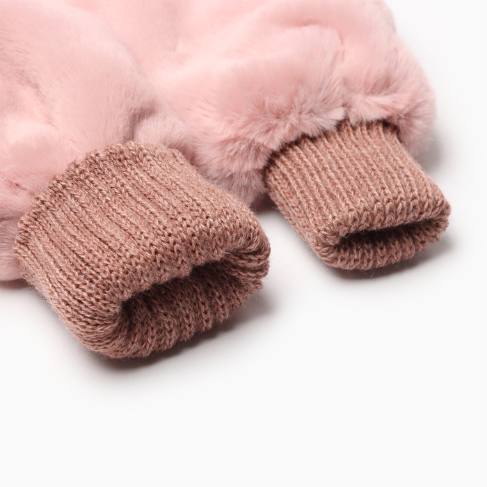 Варежки для девочки двойные, розовый/микс, размер 14 Варежки для девочки двойные, розовый/микс, размер 14