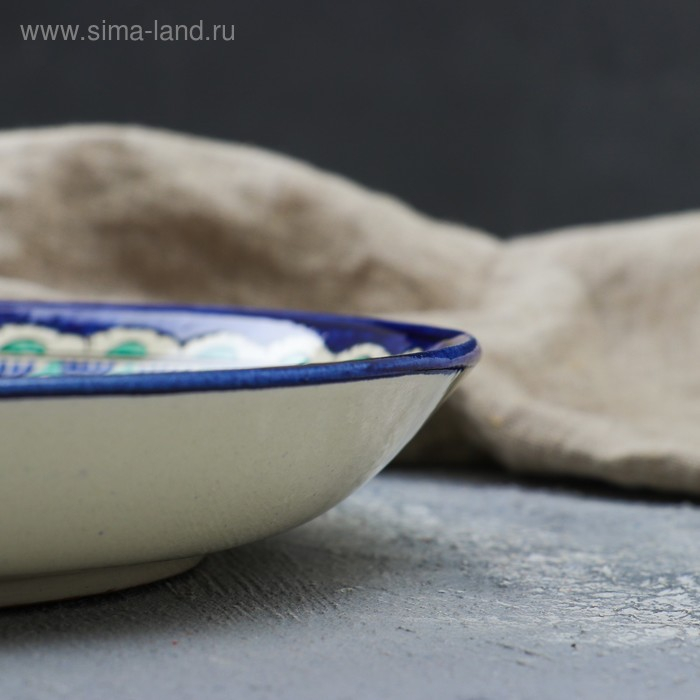 Ляган Риштанская Керамика  Ляган Риштанская Керамика "Узоры", 25 см, синий