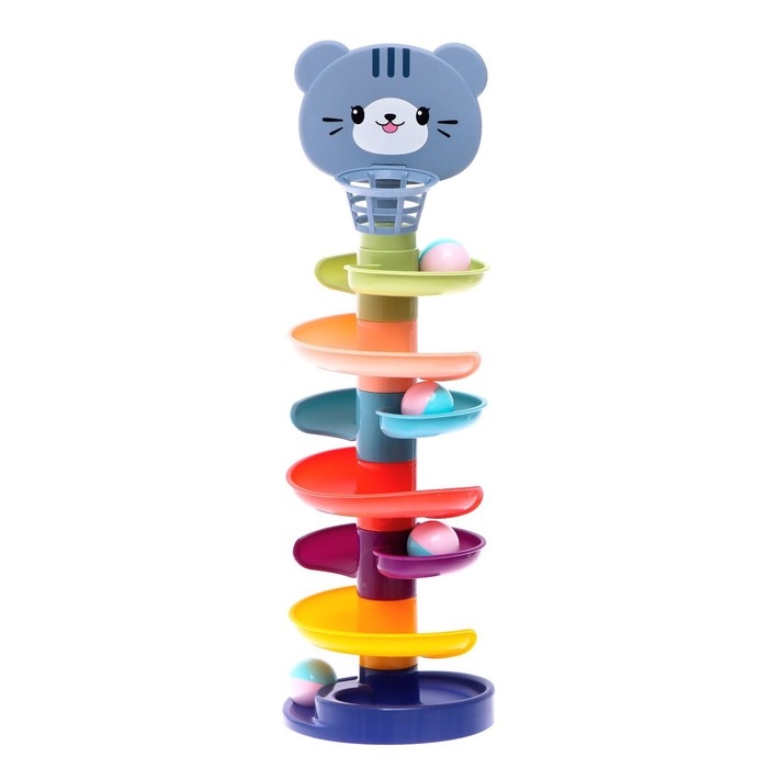 Развивающая пирамидка «Попади в корзину», 8 элементов, цвет серый Развивающая пирамидка «Попади в корзину», 8 элементов, цвет серый