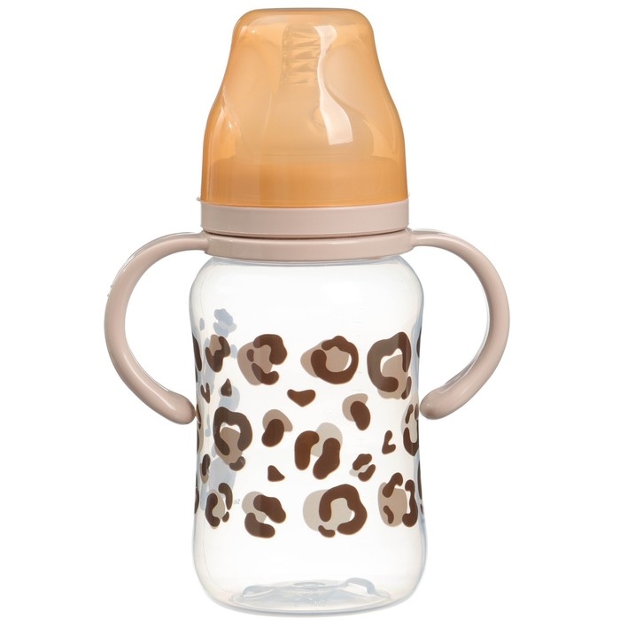 Бутылочка для кормления, широкое горло, средний поток от 3 мес., 270 мл., «Леопард», M&B Бутылочка для кормления, широкое горло, средний поток от 3 мес., 270 мл., «Леопард», M&B