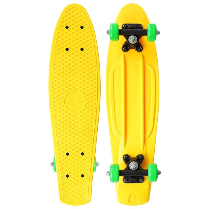Пенниборд ONLYTOP, 56х15 см, колёса PVC 50 мм, пластиковая рама, цвет жёлтый Пенниборд ONLYTOP, 56х15 см, колёса PVC 50 мм, пластиковая рама, цвет жёлтый