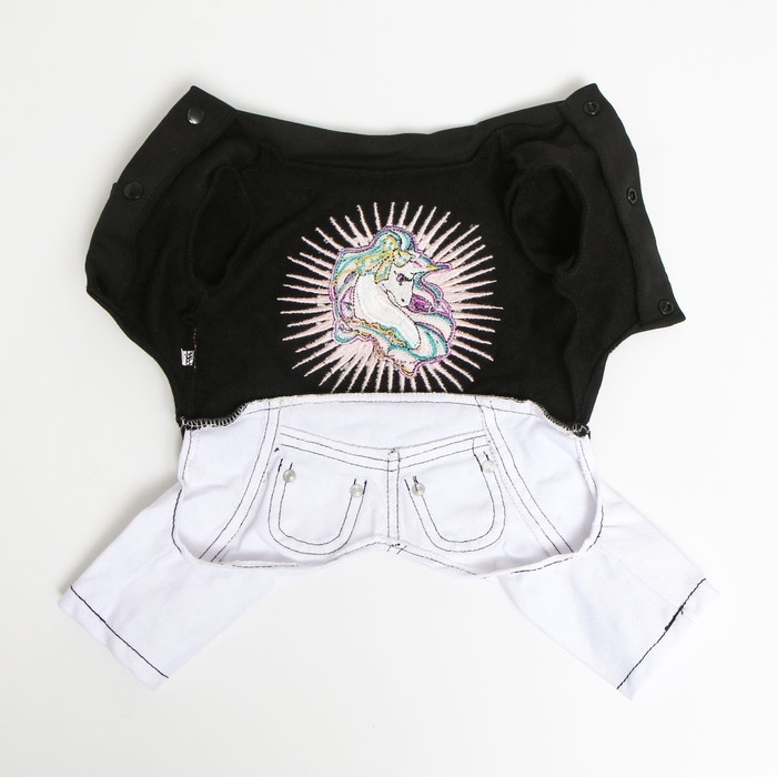 Комбинезон Комбинезон "Единорог", размер 10 (ДС 25 см, ОГ 34 см, ОШ 24 см), чёрно-белый