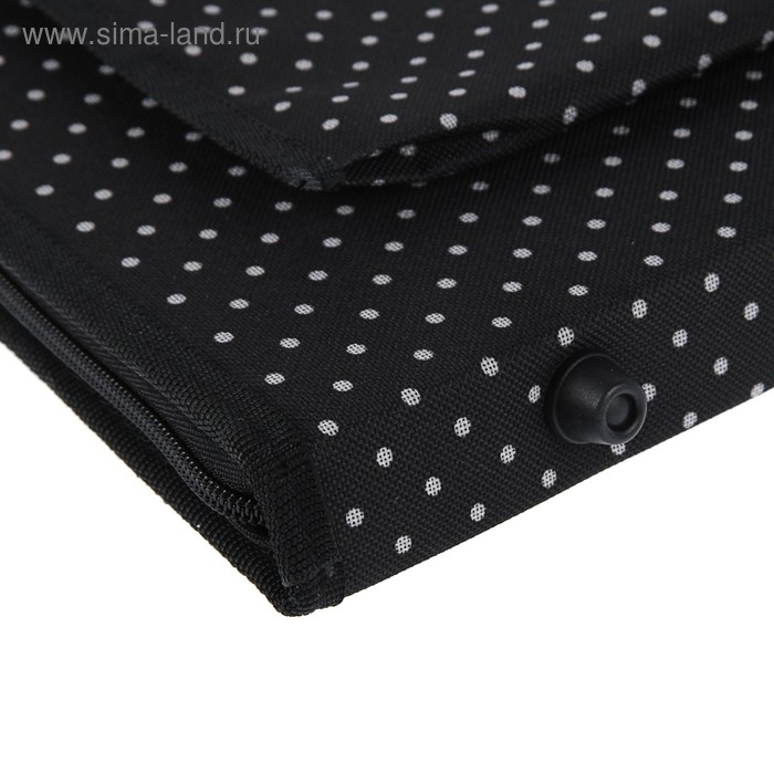 Папка для чертежей и рисунков для художников А3, 470 х 350 х 40 мм, с ручками, каркасная, текстильная, "Вдохновение" 2В31, с внешним карманом, белый горох