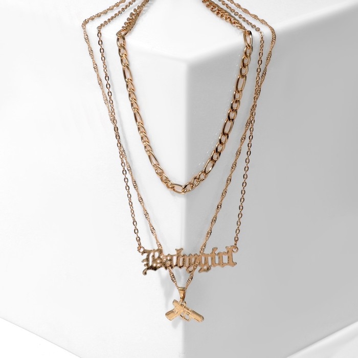 Кулон «Пистолет» babygirl, цвет золото, L= 42 см Кулон «Пистолет» babygirl, цвет золото, L= 42 см