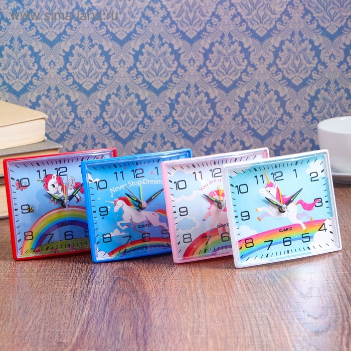 Часы настольные будильник детский Часы настольные будильник детский "Единорог", 12.5 х 10.5 см