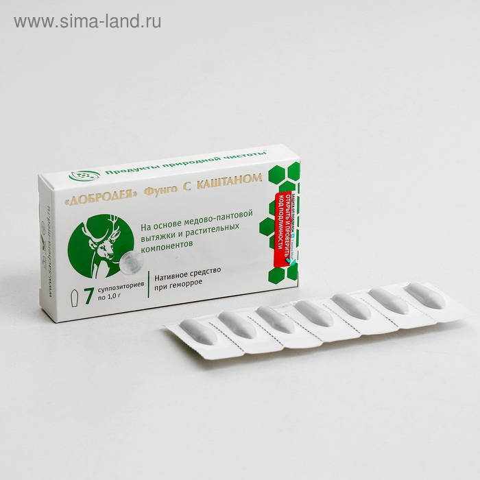 Свечи Добродея Фунго с каштаном, от геморроя №7 *1,0 г Свечи Добродея Фунго с каштаном, от геморроя №7 *1,0 г