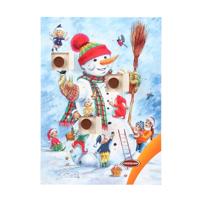 Адвент календарь с мини плитками из молочного шоколада, МИКС, 75 г Адвент календарь с мини плитками из молочного шоколада, МИКС, 75 г