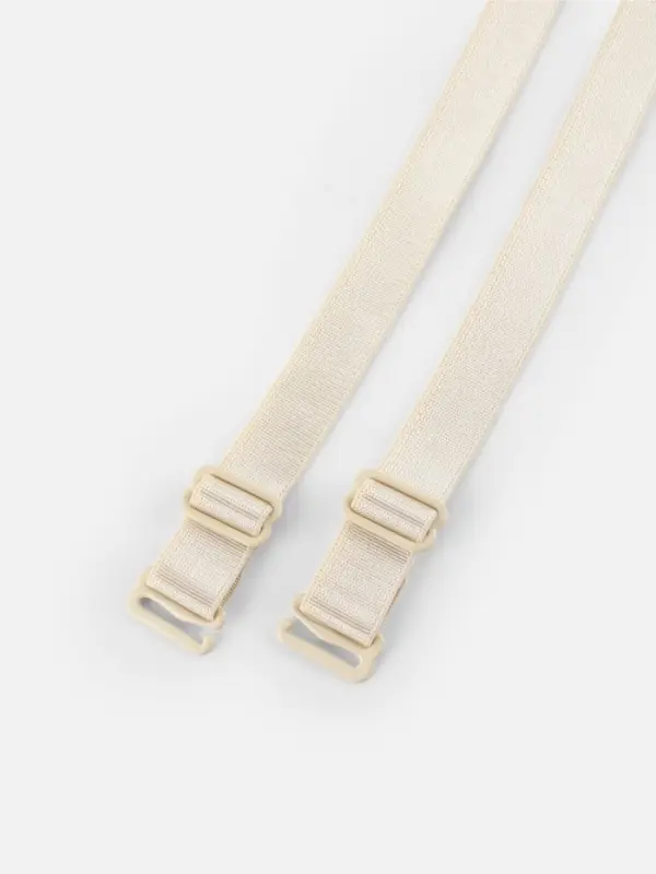 Лямки для бюстгальтера, текстильные, 1.5 см, 37 см, пара, бежевые