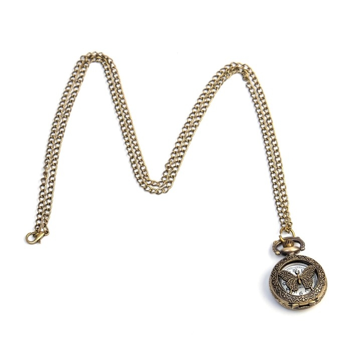 Часы карманные Часы карманные "Бабочка", кварцевые, 3.5 х 2.6 см