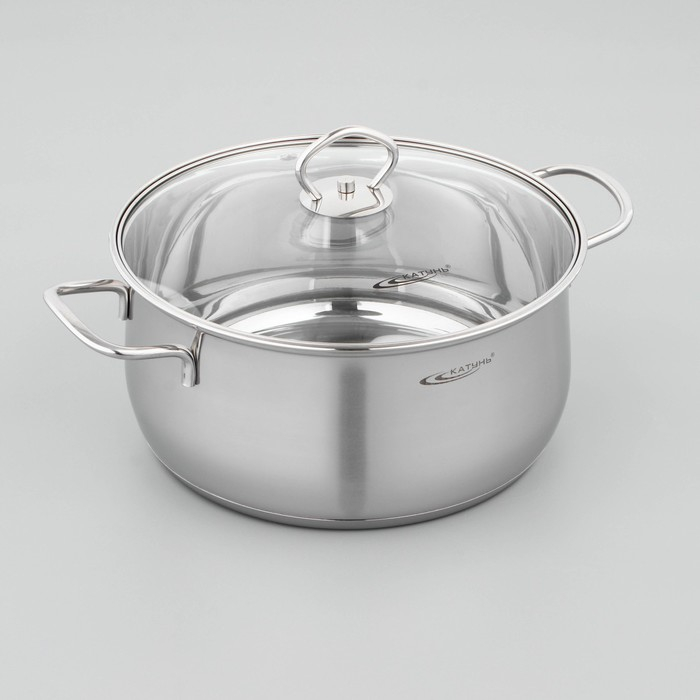 Кастрюля «Лира», 5,2 л, d=24 см, капсульное дно, стеклянная крышка, индукция Кастрюля «Лира», 5,2 л, d=24 см, капсульное дно, стеклянная крышка, индукция