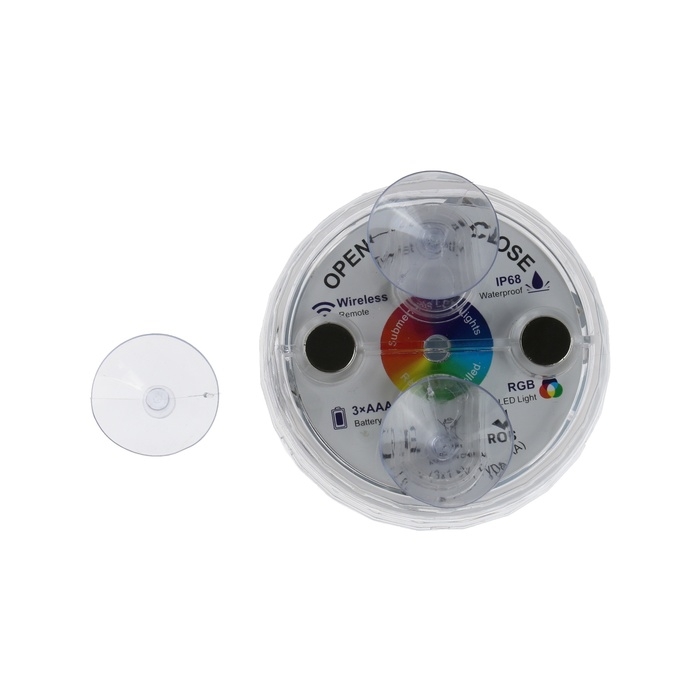 Светильник подводный, 13 LED, 4 Вт, IP68, RGB, таймер, от батареек 3*ААА (не в компл.) Светильник подводный, 13 LED, 4 Вт, IP68, RGB, таймер, от батареек 3*ААА (не в компл.)