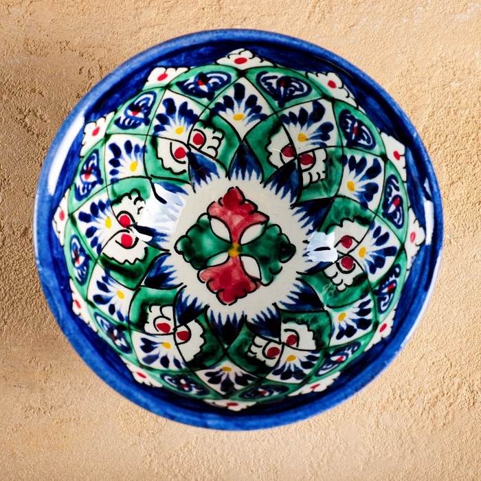 Пиала Риштанская Керамика  Пиала Риштанская Керамика "Узоры", 11,5 см, большая, микс